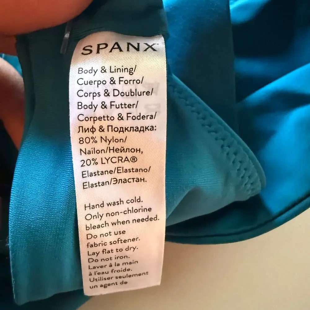 Spanx Classic Bikini Bottom – Tropical Teal Plus Size 1X (NWT) – Full Coverage - Picture 6 of 7